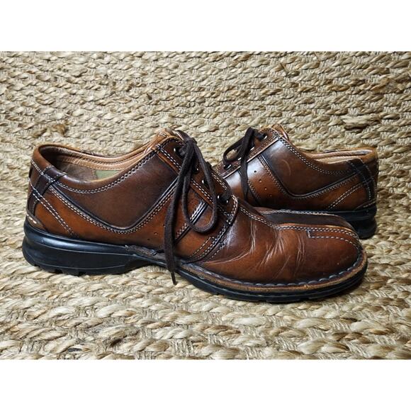 Clarks Brown Leather Lace-Up Men's 11.5 M Dress Shoes Durable Comfort Sole - Picture 6 of 12